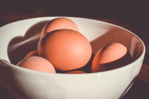 Bowl of fresh eggs